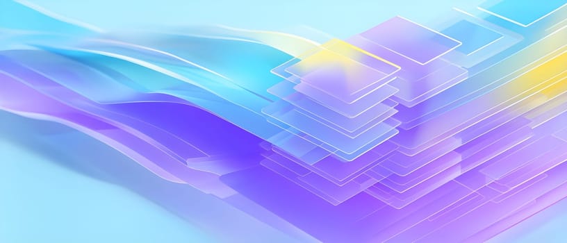 layers of translucent squares moving in a synchronized flow, resembling dynamic data visualization, AI generated
