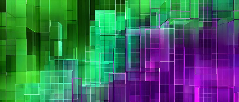 layers of translucent squares moving in a synchronized flow, resembling dynamic data visualization, AI generated