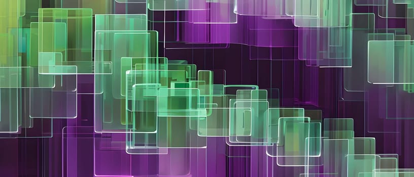 layers of translucent squares moving in a synchronized flow, resembling dynamic data visualization, AI generated
