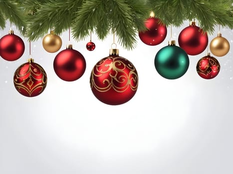 Closeup of the Christmas balls