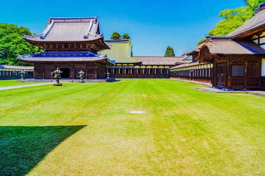 Historic Japanese temple building. Shooting Location: Niigata Prefecture
