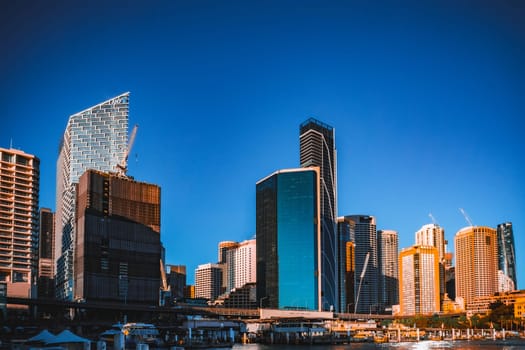 Sydney buildings and harbor. Shooting Location: sydney, australia
