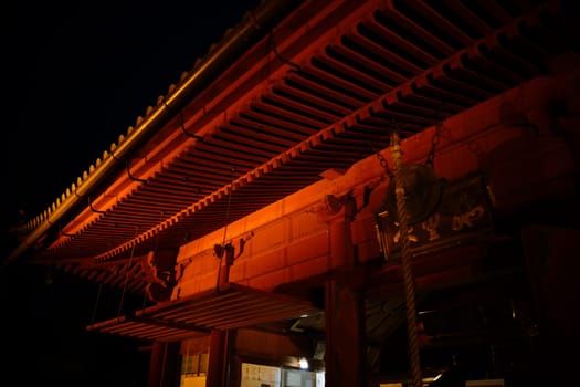 red illuminated gate. Shooting Location: Taito Ward, Tokyo