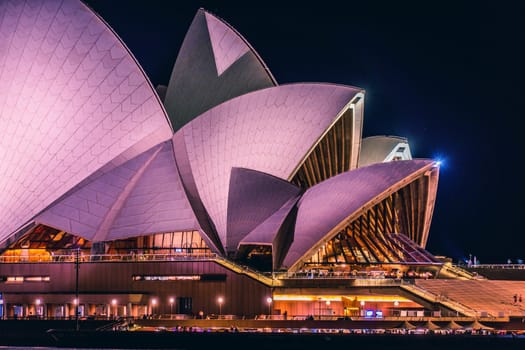 sydney opera house at night. Shooting Location: sydney, australia