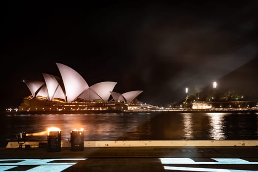 opera house and light show. Shooting Location: sydney, australia