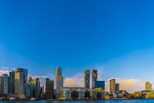 Toronto buildings and blue sky. Shooting Location: Toronto