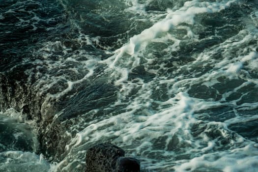 Wave swell and white foam. Shooting Location: Fujisawa City, Kanagawa Prefecture