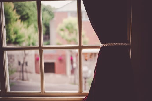 Retro Western Architecture window. Shooting Location: Kobe city, Hyogo Pref