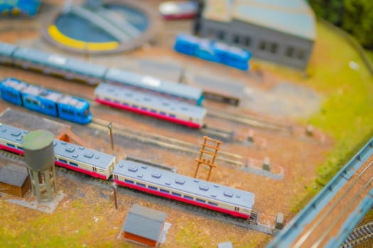 small model railway scene. Shooting Location: Sendai City, Miyagi Prefecture