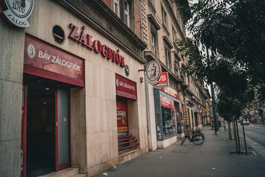 A corner of Budapests shopping street. Shooting Location: Hungary, Budapest