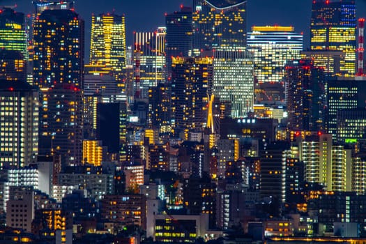 Night view and cityscape of glowing buildings. Shooting Location: Edogawa Ward, Tokyo