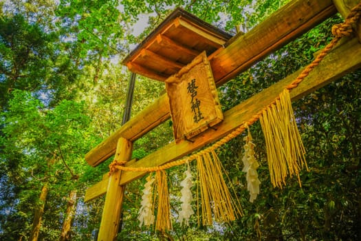 Torii and forest of Harido Shrine. Shooting Location: Niigata Prefecture