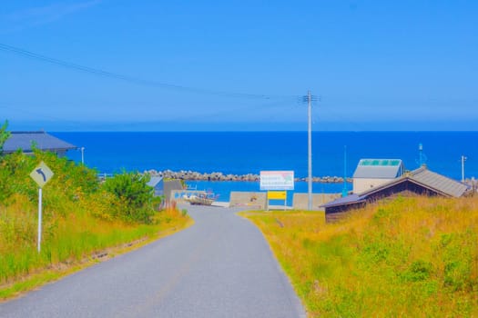 road leading to the coast. Shooting Location: Yamagata Prefecture