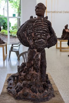 Venice, Italy - May 7 2024: 60th Art Biennale in Venice. The Dutch Pavilion - The International Celebration of Blasphemy and The Sacred by Cercle d’Art des Travailleurs de Plantation Congolaise. CATPC