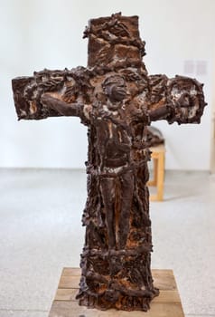 Venice, Italy - May 7 2024: 60th Art Biennale in Venice. The Dutch Pavilion - The International Celebration of Blasphemy and The Sacred by Cercle d’Art des Travailleurs de Plantation Congolaise. CATPC