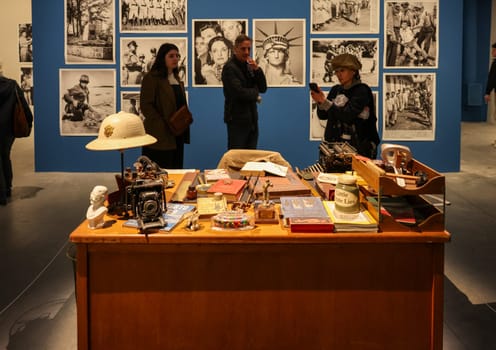 Venice, Italy - May 7 2024: Foreigners Everywhere 60th Venice Art Biennale in Venice. The Museum of the Old Colony by Pablo Delano. Art installation Explores the Legacies of Colonialism in Puerto Rico