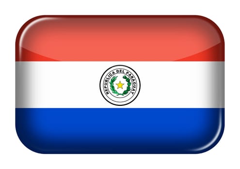 A Paraguay web icon rectangle button with clipping path 3d illustration