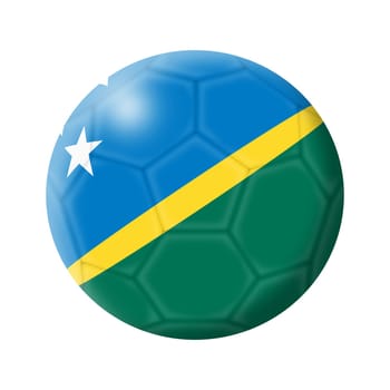 A Solomon Islands soccer ball football illustration isolated on white with clipping path 3d illustration white star blue green yellow diagonal