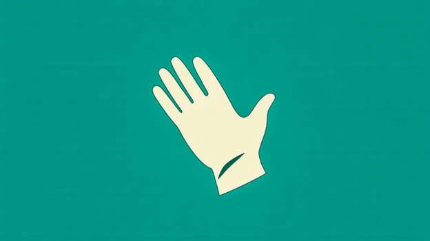 Stylized work glove icon positioned against a vibrant green background, symbolizing safety, protection, and essential workplace precautions for various industries and tasks
