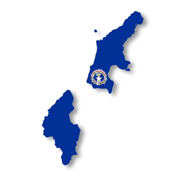 Northern Mariana Islands flag map with clipping path