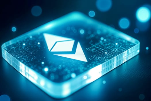 Ethereum logo on a glowing digital circuit board, symbolizing blockchain technology, cryptocurrency trends, finance innovations, and modern online business concepts