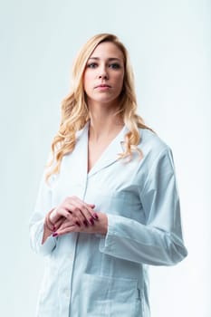 Knowledgeable blond scientist, keen to use her skills for humanity, wary of employer's ethical disregard, not just for profit