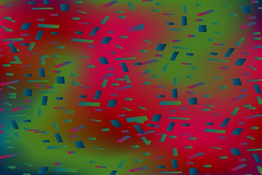 Falling confetti on blurred gradient abstract background, retro pastel vector illustration. Holographic trendy graphic design for greeting card banner poster event celebration flyer party invitation