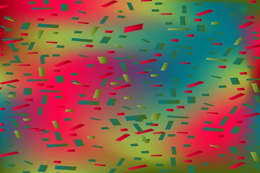 Falling confetti on blurred gradient abstract background, retro pastel vector illustration. Holographic trendy graphic design for greeting card banner poster event celebration flyer party invitation