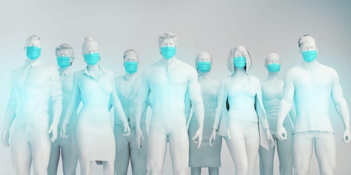 Health Workers Wearing Surgical Mask in Healthcare Industry