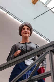 Venice, Italy - May 7 2024:  60th Venice Art Biennale in Venice. Petticoat Government - Collective exhibition at the Belgian Pavilion.