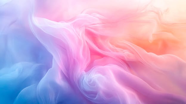 Pastel colored translucent fabric creates a dreamy and ethereal background, with soft folds and a gentle glow enhancing its delicate beauty and hazy texture