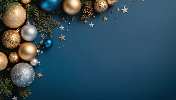 Blue Christmas Background With Blank Space For Festive Greetings Art