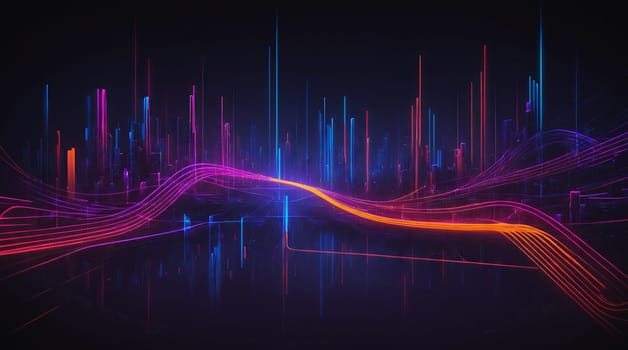 Retro Neon Cyber Glow Illuminates Futuristic Urban Skylines