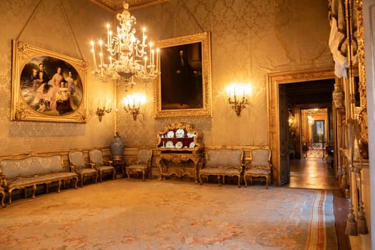 Rome, Italy - 28 December 2023: Doria Pamphilj Palace, 16th century luxury art collection.