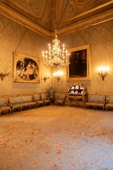 Rome, Italy - 28 December 2023: Doria Pamphilj Palace, 16th century luxury art collection.