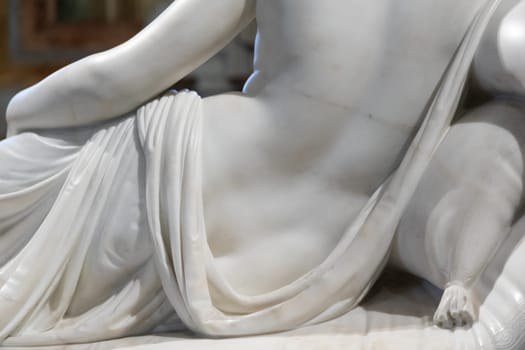 Rome, Italy - 28 December 2023: Paolina Borghese Bonaparte as Venus Victrix, by sculptor Antonio Canova, 1808 - white marble