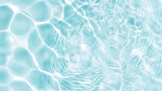 Ripples in clear blue water with abstract circular patterns, suitable as calming SPA background, AI generated