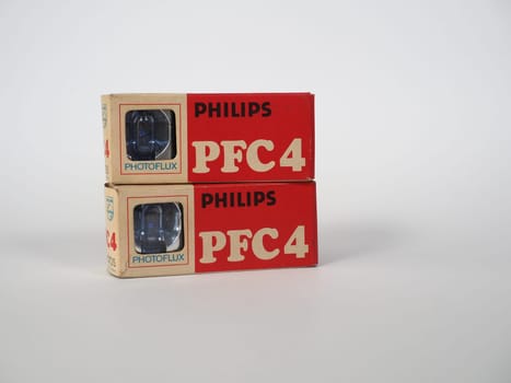 AMSTERDAM, NETHERLANDS - DECEMBER 11, 2024: Philips PFC4 photoflux bulb lamp flash