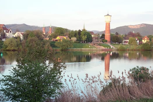 Neckar mit Ladenburg