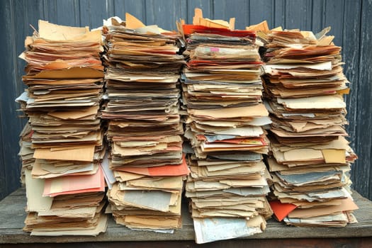 A Stack of Old and Worn Paper Documents