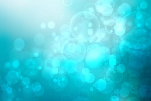 Abstract blurred fresh vivid spring summer light delicate pastel blue turquoise white bokeh background texture with bright circular soft color lights. Card concept. Beautiful backdrop illustration.