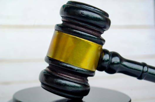Close up of gavel with customizable space on the gavel for text or any ideas.