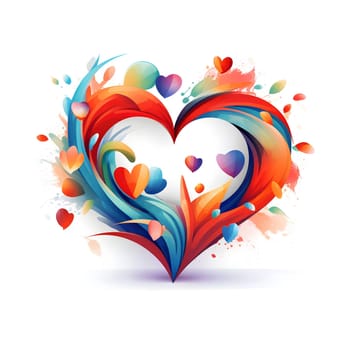 Abstract heart illustration with vibrant colors and dynamic shapes. Perfect for Valentine's Day or romantic projects.