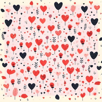 A delightful pattern of red hearts and pink flowers. Perfect for Valentine's Day or any romantic occasion.
