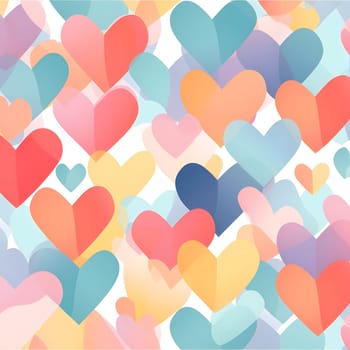 A delightful pattern of pastel-colored hearts, perfect for Valentine's Day or any romantic occasion.