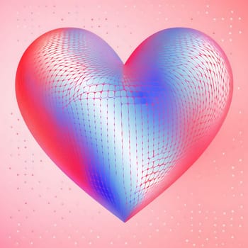A vibrant, 3D rendered heart with a geometric pattern. Perfect for Valentines Day.