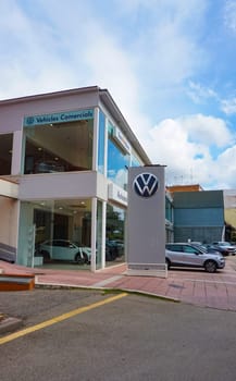 Lloret de mar, Spain - September 30, 2024: Volkswagen Stores and Billboards. The company is owned by Volkswagen AG.