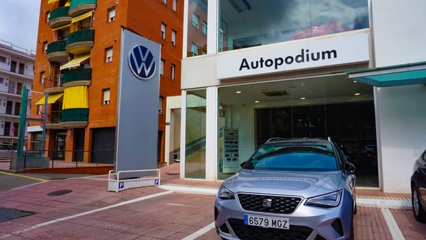 Lloret de mar, Spain - September 30, 2024: Volkswagen Stores and Billboards. The company is owned by Volkswagen AG.