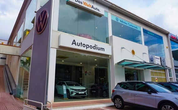 Lloret de mar, Spain - September 30, 2024: Volkswagen Stores and Billboards. The company is owned by Volkswagen AG.