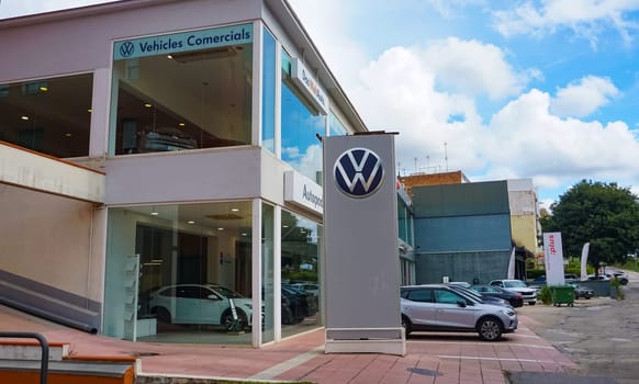 Lloret de mar, Spain - September 30, 2024: Volkswagen Stores and Billboards. The company is owned by Volkswagen AG.